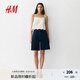 H&M女裝牛仔褲2025年夏新款百慕大美式風(fēng)五分牛仔褲短褲1273974 深牛仔藍(lán) 40 165/76