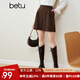 百圖betu女裝秋冬新款短褲美拉德冬日限定ins風(fēng)高腰闊腿短褲女2310T81 深啡 M