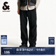 杰克·瓊斯（JACK&JONES）男裝春夏潮流加絨褲子傘兵褲工裝褲男直筒寬松休閑褲蓄熱保暖男褲 E40 黑色 L 偏大，建議拍小一碼