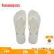 havaianas明星同款Slim細帶夾腳女人字拖平底海邊沙灘夏情侶拖鞋 0001-本白色 37-38 巴西碼