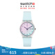 斯沃琪（Swatch）瑞士手表  無(wú)盡天藍(lán)中秋節(jié)禮物雙日歷男女學(xué)生石英腕表 天藍(lán)色 34mm