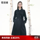 歌莉婭（GOELIA）風(fēng)衣女氣質(zhì)通勤復古洋氣精紡羊毛可調節顯瘦收腰中長(cháng)款1B1L6L500 00B黑色 M