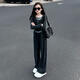 女童秋季新款洋氣時(shí)髦兩件套2025女孩春秋童裝休閑針織套裝中大童 灰色針織套裝 160