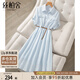 絲柏舍翻領(lǐng)襯衫裙2025夏裝新款女裝短袖簡(jiǎn)約寬松款中長(cháng)連衣裙