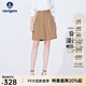 Navigare意大利小帆船女士五分褲夏季顯腿長(cháng)時(shí)尚休閑褲通勤百搭A字短褲女 咖色 M