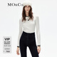 MO&Co.【美麗諾綿羊毛】假兩件拼接修身百搭針織衫內(nèi)搭外穿摩安珂moco 米白色-第2批 S 160