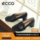 愛步（ECCO）夏季通勤簡(jiǎn)約風(fēng)方頭粗跟高跟鞋 型塑290953 黑色37