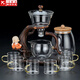正揚(yáng)玻璃自動(dòng)茶具懶人整套磁吸茶壺防燙高檔泡茶器功夫杯茶盤(pán)套裝家用 自動(dòng)(迎客)+金色把杯+茶葉罐