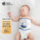 貝肽斯肚兜嬰兒護(hù)肚2條裝寶寶睡覺(jué)護(hù)肚子肚圍夏季季新生兒嬰兒肚兜防著 小熊+小獅子【單層】 S 適用于（0-5個(gè)月）
