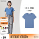 美特斯邦威短袖t恤女士夏季純色合體多色學(xué)生校園時(shí)尚女上衣基礎(chǔ)百搭打底衫 聯(lián)邦藍(lán) M 160 84A