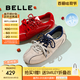 百麗（Belle）周雨彤同款跳跳糖25秋新網(wǎng)面透氣德訓鞋休閑鞋B2432CM5預售 淺灰【張儷同款跳跳糖】 38 (240mm)