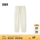 森馬（Semir）休閑褲女肌理束腳八分褲簡(jiǎn)約時(shí)尚夏小個(gè)子女士華夫格衛(wèi)褲百搭 奶白10501 S