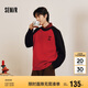 森馬（Semir）毛衣男25春絨感紅色針織衫撞色新年紅品套頭毛衫潮109125107101