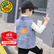 G.DUCKKIDS童裝男童牛仔馬甲秋裝新款兒童春秋季中大童背心外套9-12男孩衣服 藍色 150 尺碼11~12歲【140-150cm】cm