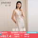 金三塔真絲睡衣女重磅桑蠶絲蝴蝶結(jié)背心舒適優(yōu)雅睡裙七夕情人節(jié)禮物 白玉蘭色0608 XL