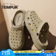 泰普爾（Tempur）泰普爾洞洞鞋2025夏季新款涼拖鞋復(fù)古包頭勃肯拖鞋外穿休閑涼鞋男 杏色 42