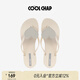 COOLCHAP愛(ài)心人字拖女防滑海邊沙灘2024年夏季新款夾腳涼拖鞋 奶油乳酪 38 （建議拍大一碼）