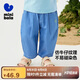 迷你巴拉長(cháng)褲夏季男女童寶寶棉感透氣仿牛仔寬松橄欖褲錐形褲