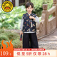 G.DUCKKIDS小黃鴨童裝兒童漢服男童套裝秋季中國(guó)風(fēng)三件套女孩唐裝演出服中秋 男童 160 建議150-160cm12-13歲cm