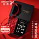紀(jì)思梵（CHEESEFAN）輕奢耳釘女耳環(huán)一套禮盒七夕情人節(jié)生日禮物送女友 時尚款白金色耳釘+項(xiàng)鏈