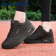 斯凱奇（Skechers）女鞋春季新款革面防潑水休閑運動(dòng)鞋女緩震回彈氣墊跑步鞋子旅游鞋 深棕色 37