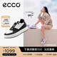愛步（ECCO）板鞋女 倪妮同款增高厚底輕盈透氣百搭拼色休閑鞋 街頭ACE856823 黑色/灰白色85682350020 35