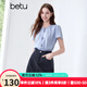 百圖betu女裝2025夏季新款A(yù)字半身裙純棉高腰短裙裙子牛仔裙女2505T50 深寶蘭 S