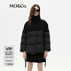 MO&Co.【新中式】羽絨服冬季獨(dú)立針織披肩附腰帶寬松摩安珂 黑色 M 165