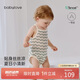 babylove嬰兒包屁衣夏季薄款男女寶寶吊帶連體針織透氣三角哈衣爬服夏裝
