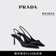 PRADA/普拉達【禮物】女士Saffiano漆面牛皮革露跟高跟鞋 黑色 39