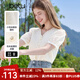 百圖betu女裝2025夏季新款襯衫領(lǐng)口荷葉邊小花朵蕾絲開襟短袖2506T26 米白 M