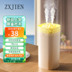 ZXJIEN加濕器迷你 辦公室桌面小型車(chē)載凈化器臥室家用輕音USB便捷雙噴加濕器七彩火焰加濕器 【淡粉咖】600ml容量/雙噴大霧量/Type-c