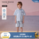 Teenie Weenie Kids小熊童裝25夏季新款男童休閑短袖polo短褲套裝 淺藍色 140 cm