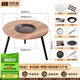 探險者（TAN XIAN ZHE）圍爐煮茶套裝室內燒烤爐煮茶器具戶(hù)外炭燒爐家用取暖桌面爐烤肉爐 【一套收納】木紋桌+烤盤(pán)+袋+炭