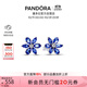 潘多拉（PANDORA）閃耀藍(lán)色拼花耳釘花朵樣式高級(jí)簡約個(gè)性生日禮物送女友