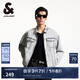 杰克·瓊斯（JACK&JONES）男裝25年淺色牛仔外套男潮流寬松短款牛仔夾克100%純棉春秋外套 牛仔藍(lán)C42 常規(guī) 牛仔藍(lán)C42 L