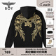 BOY LONDON【燦若繁星】秋情侶外套重工連帽開(kāi)衫衛(wèi)衣N06904 黑色金色翅膀 XL