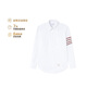湯姆 布朗（THOM BROWNE）【七夕】男士白色棉質(zhì)四條紋織帶長袖襯衫 MWL395A F0313 100 4