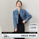 尚都比拉秋季復(fù)古立領(lǐng)設(shè)計(jì)感純棉牛仔外套女休閑百搭女裝上衣 牛仔藍(lán) M 
