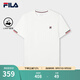 FILA 斐樂(lè )官方男子針織短袖衫2025夏新款時(shí)尚休閑簡(jiǎn)約基礎圓領(lǐng)T恤 云白-WT M 170/92A/M