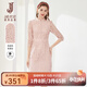 經(jīng)典故事（JANE STORY）高級感蕾絲連衣裙女春季2025新款七分袖新中式改良版蕾絲旗袍裙 A03 粉色 L