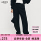 艾諾絲雅詩【商場同款】2024冬季新款抓絨顯瘦針織款長褲黑色褲子女31023113 黑色 L