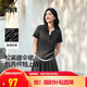 森馬（Semir）套裝女短款假兩件上衣松緊腰傘裙2025夏季時(shí)尚兩件套107425117002