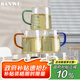 半物生活玻璃杯茶杯高硼硅玻璃水杯帶把綠茶杯耐高溫耐熱加厚杯子套裝家用