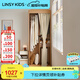 LINSY KIDS林氏家居簡易布簾衣柜子實木條臥室家用小型衣櫥全掛式理想家系列 (1)【0.80*2.10m】布簾衣柜