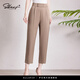 薩拉維夫（SLLAVIF）品牌時(shí)尚高檔褲子女蘿卜褲2025夏季新款哈倫褲休閑褲九分褲直筒女 卡其色 8773卡其色(后腰松緊) L 約適合90至110斤