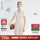 朗姿戧駁領(lǐng)優(yōu)雅干練西裝連衣裙女醋酸通勤裙子女2025年夏季新款 淺米色 L