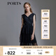 PORTS寶姿春夏新品女裝V-領(lǐng)無(wú)袖中長(cháng)連衣裙SM8D059MLN001 黑色 S (4)