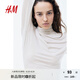 H&M【七夕禮物】女裝T恤秋季時(shí)尚休閑萊賽爾高領(lǐng)保暖打底上衣1243658 淺米色 165/96