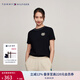 TOMMY HILFIGER夏季女裝純棉植絨麥穗字母休閑圓領(lǐng)打底衫針織短袖上衣41903 藏青色DW5 XS